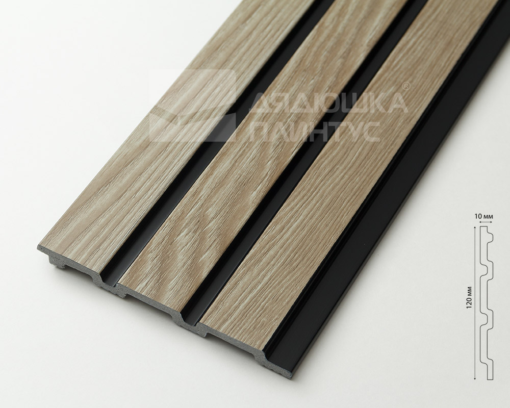 Панель вспененный полистирол ГРЕЙС 3D RAIL 120*2700 мм.  Ель