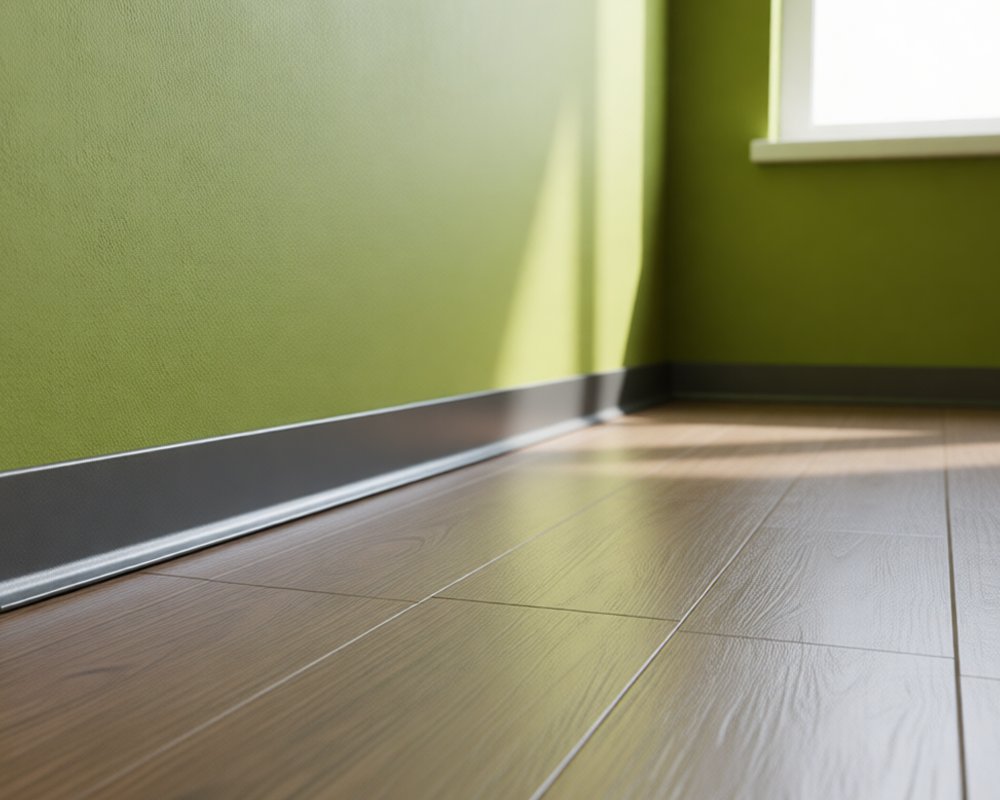 Алюминиевый плинтус AKBD100-SA 2,5м Муар антрацит