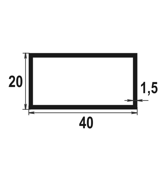 Труба прямоугольная 40*20 мм ТПр 02.2000.504л Бронза. Цена за 5 штук.
