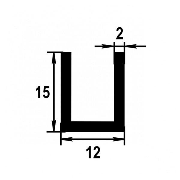 Швеллер 15*12*15 мм Шв 07.2000.501л Серебро. Цена за 5 штук.