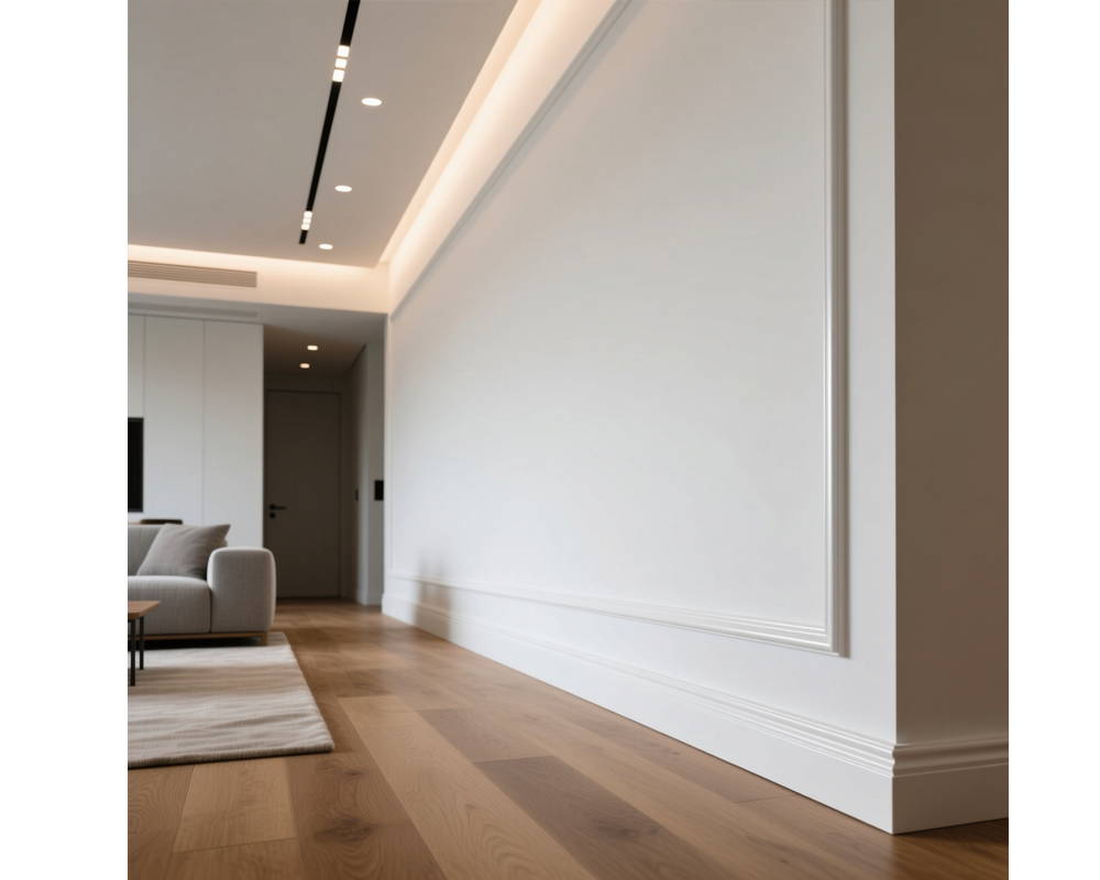 Плинтус из полистирола высокой плотности NMC Wallstyl FO1 Белый